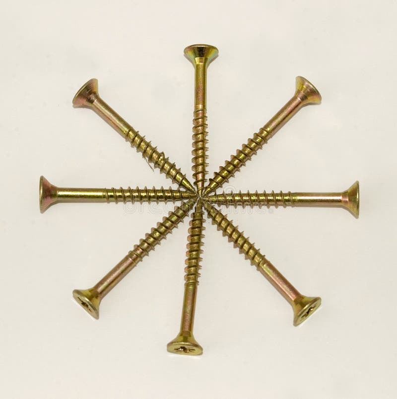 Eight cadmium screws stock image. Image of deck, fasten 13524297