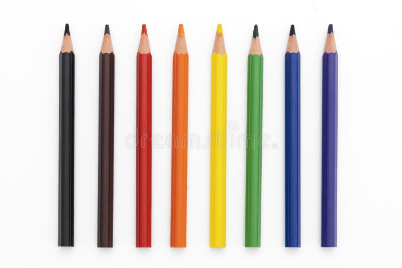 Eight colored pencil