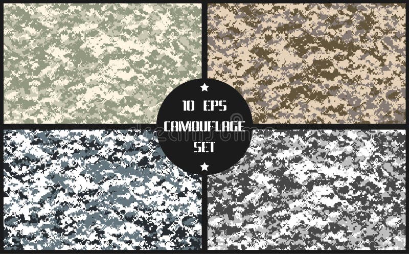 Set of different vector camouflages royalty free illustration