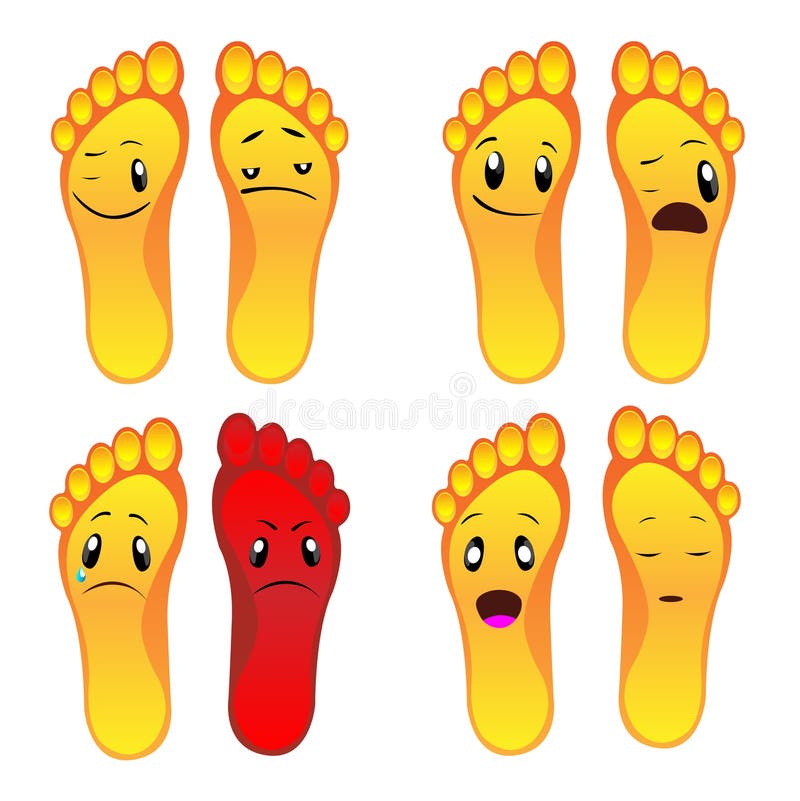 Eight Feet Foot Smiley Vector Eps File Stock Vector Illustration of