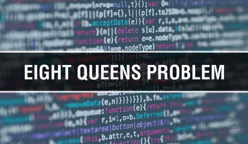 Eight Queens Problem with Abstract Technology Binary Code Background ...