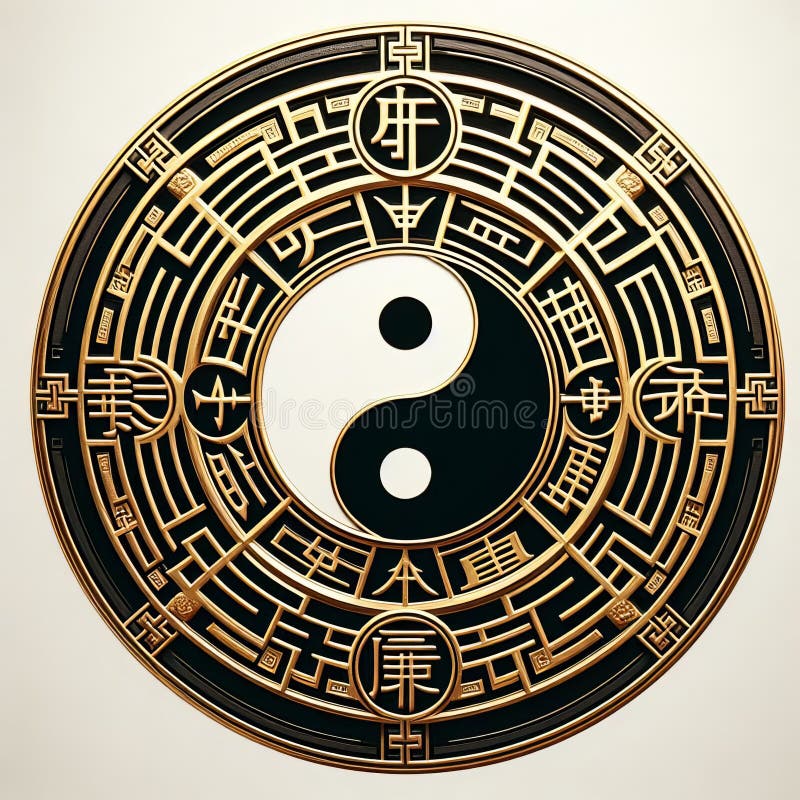 Eight Trigrams Bagua Diagram A symbolic representation showing t vector illustration