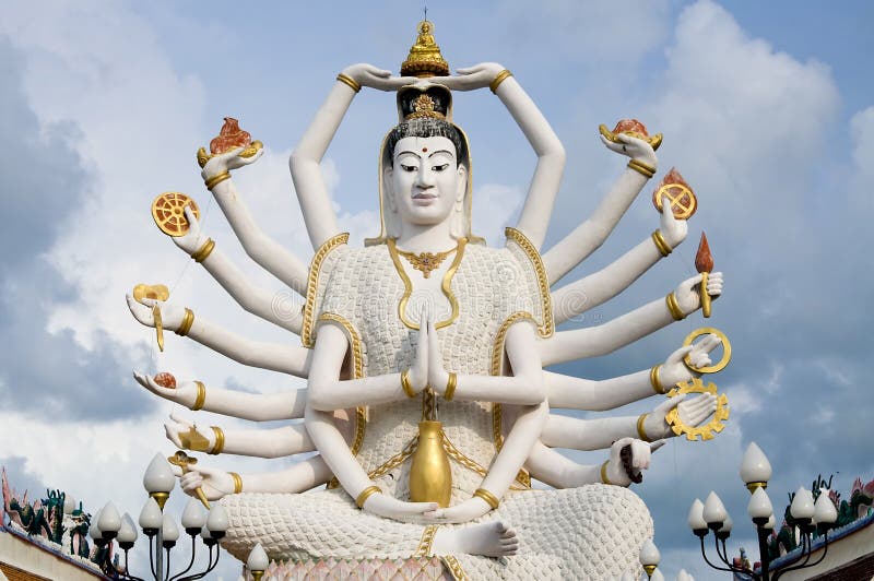 Golden Buddha with Many Arms Stock Image Image of decoration, belief 35305539