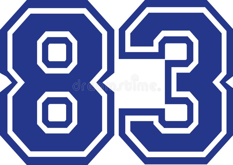 Eighty-three college number 83 vector