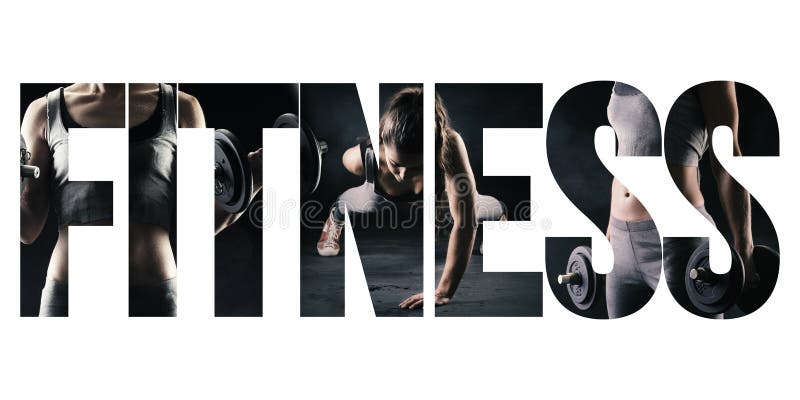 Fitness, healthy lifestyle and sport concept: woman working out at the gym and cut out text. Fitness, healthy lifestyle and sport concept: woman working out at the gym and cut out text
