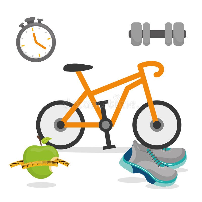 Fitness and healthy lifestyle graphic design, vector illustration. Fitness and healthy lifestyle graphic design, vector illustration