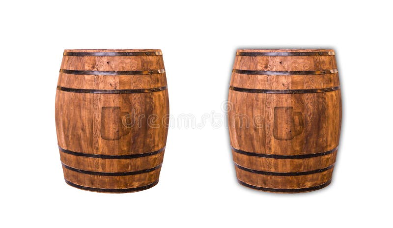 Eiken wijnvatmerk van een pictogram van het schaduwsymbool van een biermok op een wit stock fotografie Eiken wijnvatmerk van een pictogram van het schaduwsymbool van een biermok op een wit stock fotografie