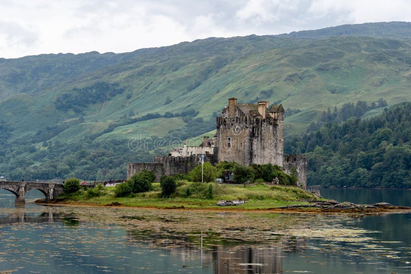 Eilean Donan Castle, Scotland in Typical Scottish Cloudy Weather with a ...