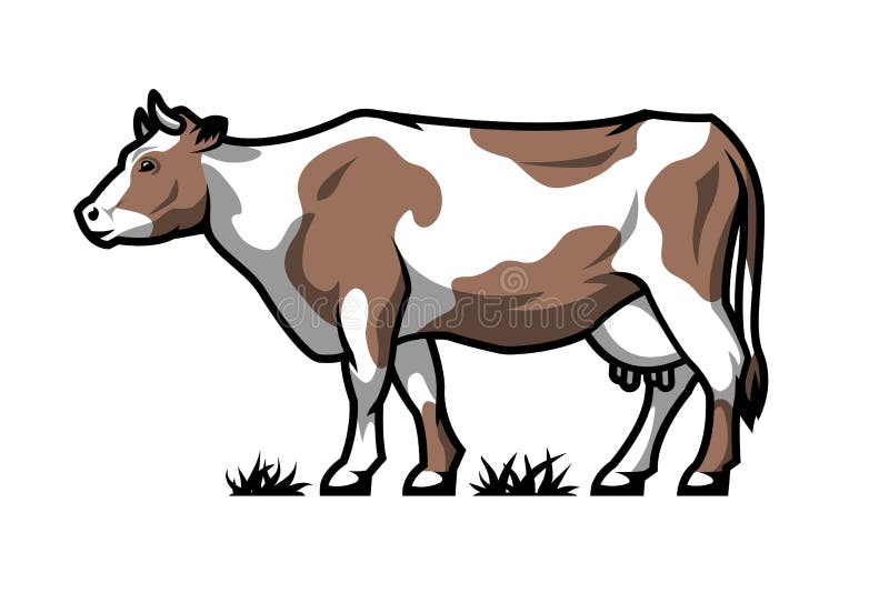 Ein Abschluss oben des Kopfes einer Kuh Karikaturabbildungserie 7 Farbwahl Auch im corel abgehobenen Betrag