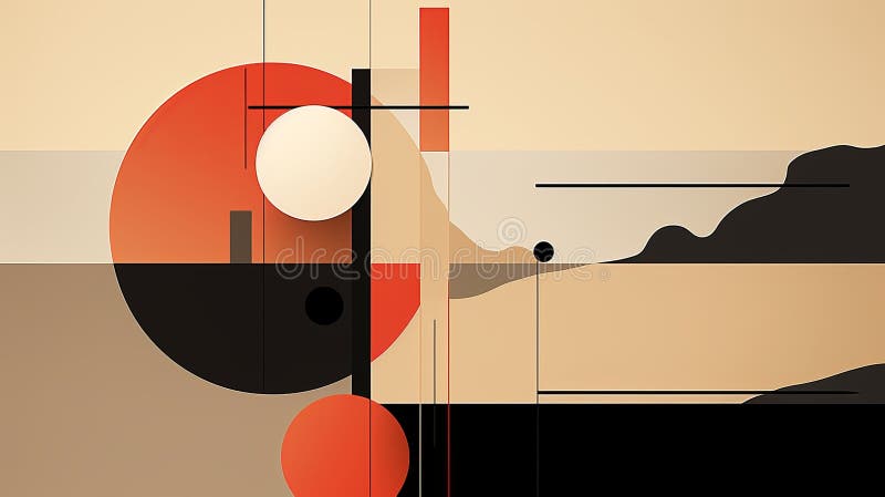 Ein abstraktes Bild in orangefarbenem Schwarz-Weiß-Design stock abbildung