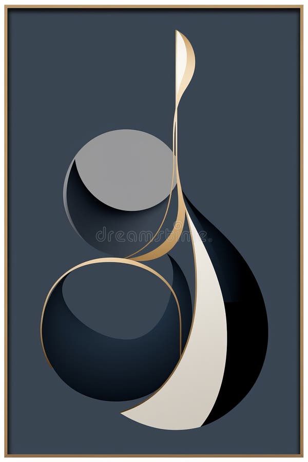 Ein abstraktes Schwarz-Weiß-Bild mit einem Schwarz-Gold-Design stock abbildung