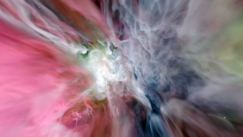 Ein atemberaubender kosmischer Nebel zeigt dynamische Schwirle in lebhaften Farben wie rosa violett und blau gegen die Dunkelheit stock abbildung