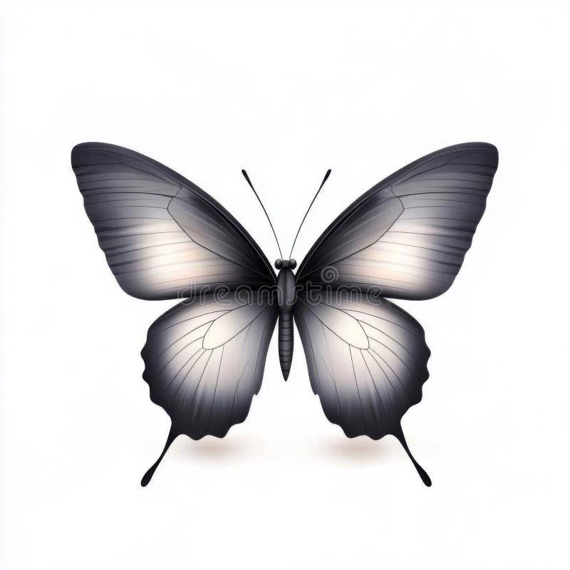 Ein atemberaubender Schwarz-Weiß-Schmetterling mit aufwändigen Flügeln, ideal für künstlerische Entwürfe und künstlerische Projekt vektor abbildung