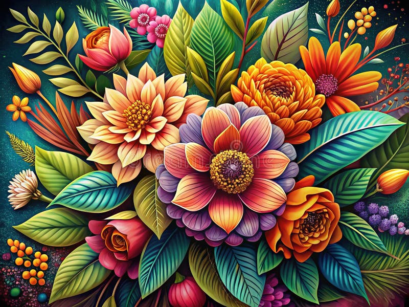 Ein atemberaubendes florales Hintergrundbild Lebende botanische Illustration für Innendekoration und Prints lizenzfreie abbildung