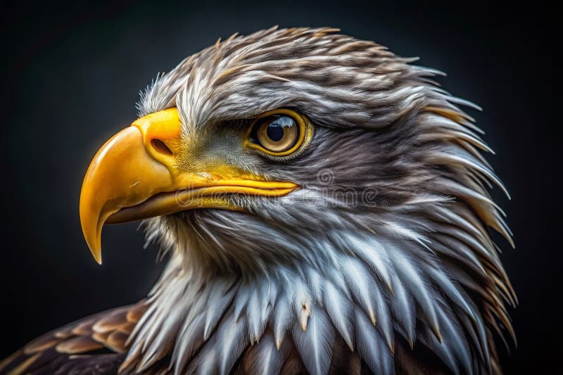 Ein atemberaubendes Nahaufnahmen-Portrait eines majestätischen Bald-Adlers Ein kraftvolles Symbol der Freiheit und Stärke im Inner stock abbildung