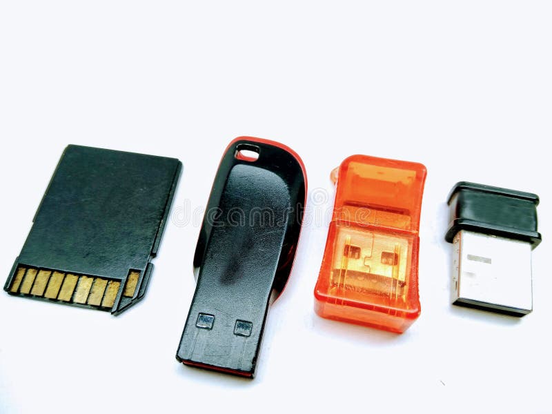 Ein Bild des USB-Sticks mit weißem Hintergrund stockfotos