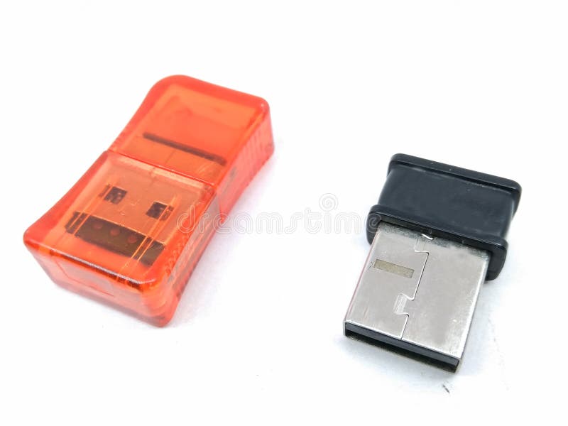 Ein Bild des USB-Sticks mit weißem Hintergrund stockfoto