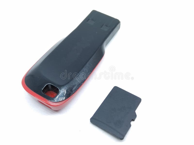 Ein Bild des USB-Sticks mit weißem Hintergrund stockfotografie