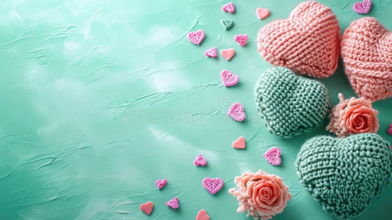 Ein Bild einer crocheted cute Herz ai generiert stock abbildung