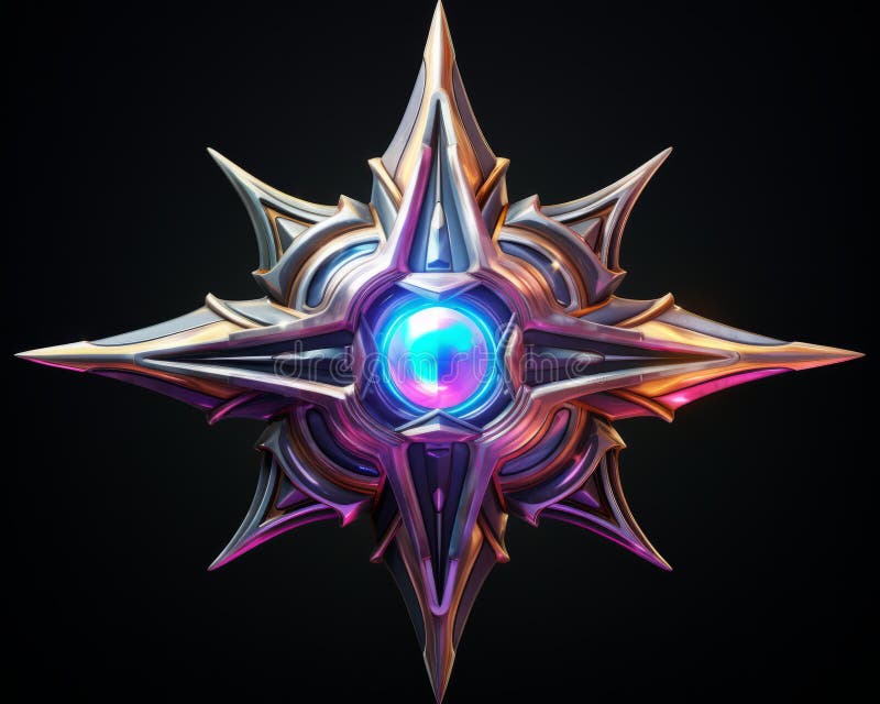 Ein Bild eines Sterns mit einer leuchtenden orb in der mitte vektor abbildung