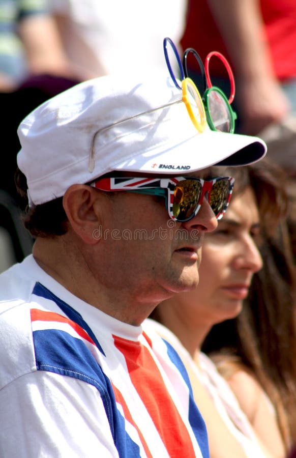 Ein britischer Verfechter an den Olympischen Spielen 2012 lizenzfreies stockfoto Ein britischer Verfechter an den Olympischen Spielen 2012 lizenzfreies stockfoto