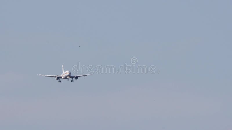 Ein bundesdeutsches Flugzeug, das sich einem Flughafen nähert stock footage