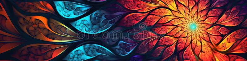 Ein computergeneriertes Bild einer farbigen Blume. generatives ai-Image. stock abbildung