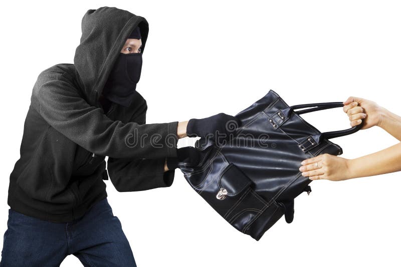 Ein Dieb, der Handtasche stiehlt stockbilder Ein Dieb, der Handtasche stiehlt stockbilder