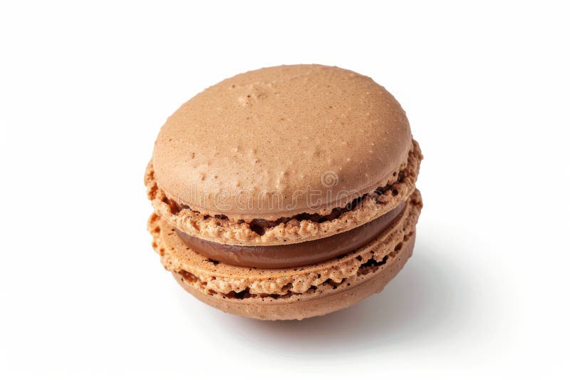 Ein einziger rosa Macaron mit einer zarten, knusprigen Schale und glatter Füllung, isoliert auf weißem Hintergrund vektor abbildung