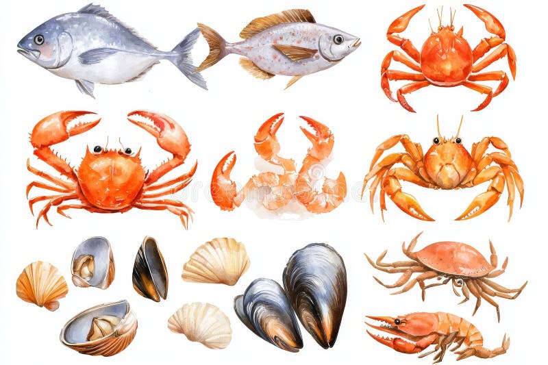 Ein Element mit Aquarellfisch mit transparentem Hintergrund stockfotos