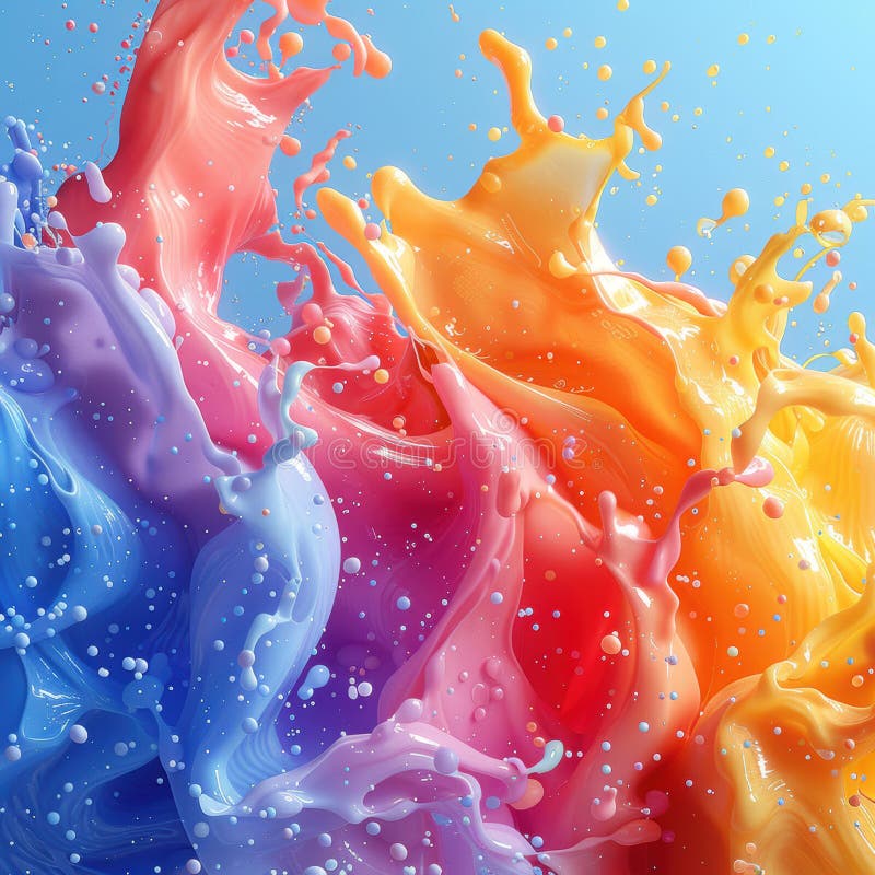 Ein farbenfroh dynamisches Bild von verteilten Farben oder Wasserfarbentropfen in Blau- und Orangetönen mit Sinn lizenzfreie stockfotos