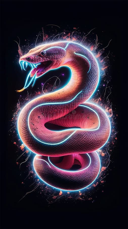 Ein faszinierendes 3D-Laser-explodiertes Hologramm-Design mit einem faszinierenden, dynamischen Python vektor abbildung