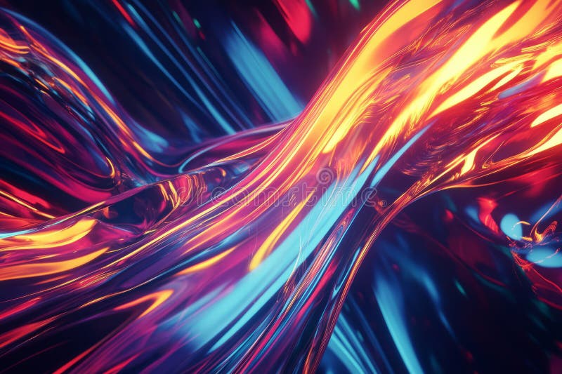 Ein futuristisch farbiger abstrakter Hintergrund mit dynamischen verschiebbaren Lichtwegen. Das reibungslose stockfotografie