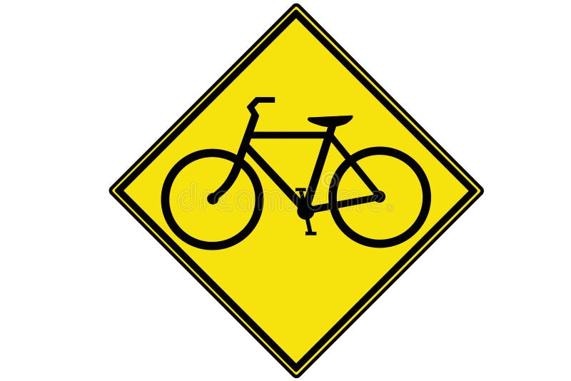 gelbes und rotes zeichen am fahrrad