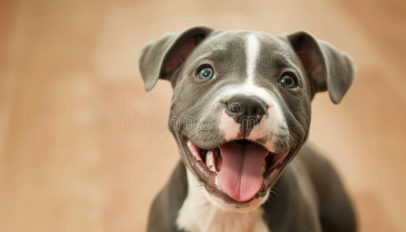 Ein glücklicher Hund mit einer Zunge, die durch ein von mir generiertes Bild herausklingt lizenzfreie stockfotografie
