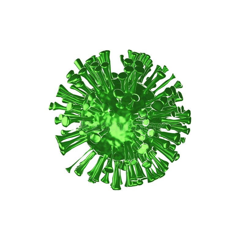 Ein glühendes Coronavirus Virus des Grünen 3d lizenzfreie abbildung