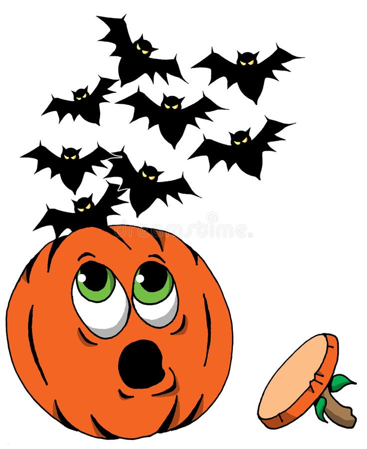 Ein Halloween-Kürbis-gehendes Schlagen, nachdem alle seine Schläger verloren worden sind vektor abbildung Ein Halloween-Kürbis-gehendes Schlagen, nachdem alle seine Schläger verloren worden sind vektor abbildung