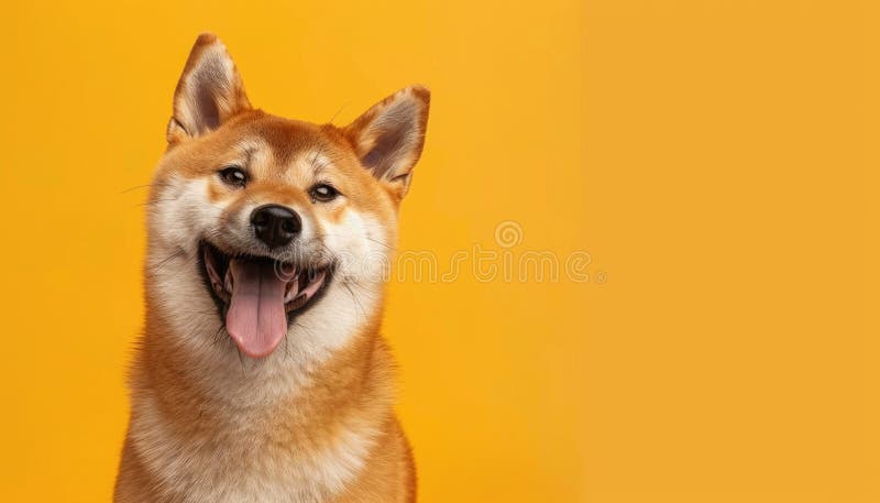 Ein Hund lächelt und hat seine Zunge durch ein von mir generiertes Bild heraus lizenzfreie stockbilder