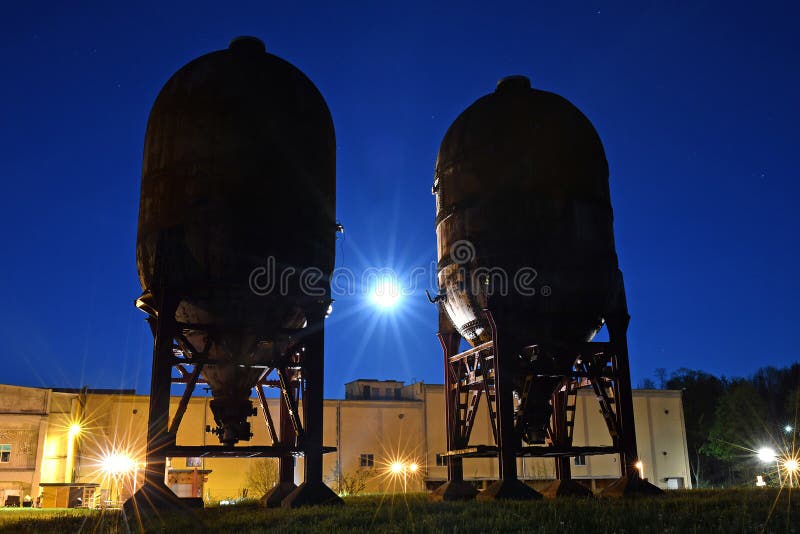 An industrial monument of a paper mill in Upper Austria. These stoves were used to produce pulp for paper production. An industrial monument of a paper mill in Upper Austria. These stoves were used to produce pulp for paper production