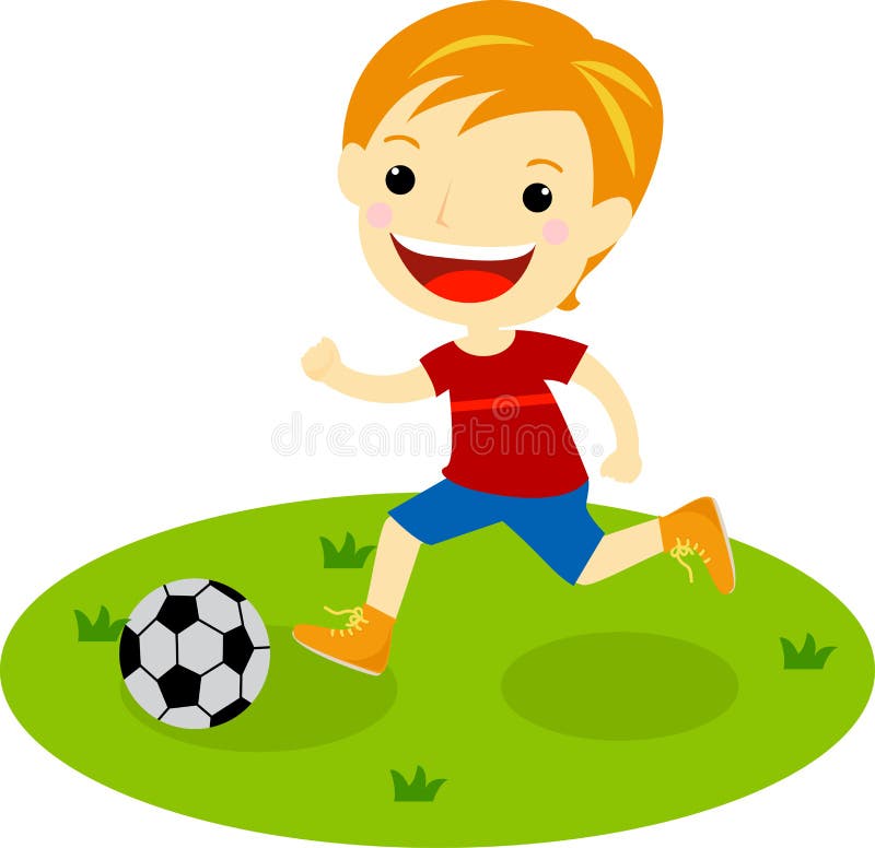 Ein Junge mit einem Fußball