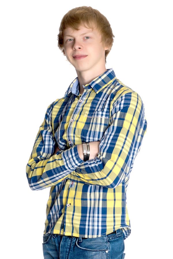 Ein junger rothaariger Kerl stockfotografie