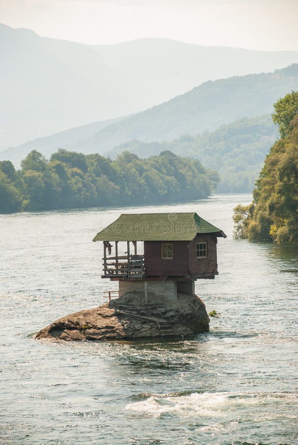 A tiny house on River Drina, Serbia. A tiny house on River Drina, Serbia