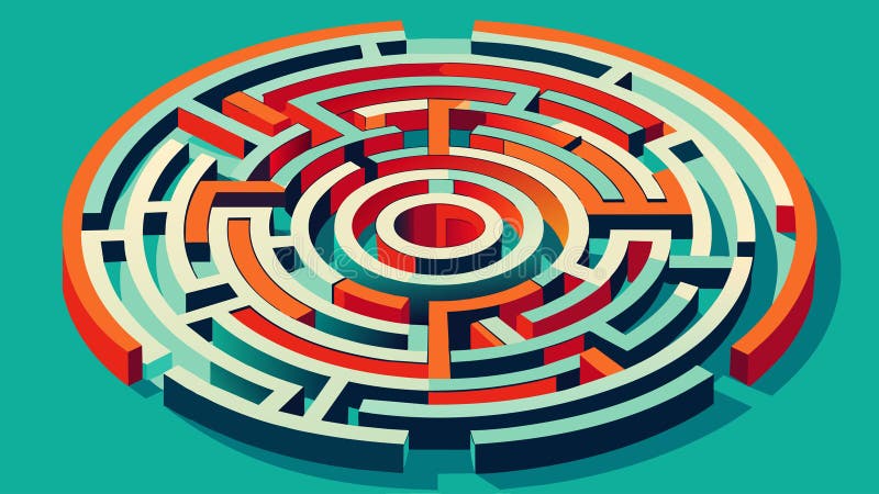 Ein komplexes Labyrinth wird mit absoluter Präzision erstellt und reflektiert die Künstler intensiv Hingabe und Fokus stock abbildung
