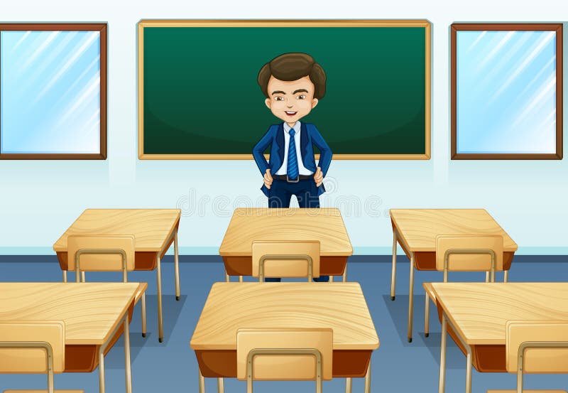 Ein Lehrer innerhalb des Raumes lizenzfreie abbildung Ein Lehrer innerhalb des Raumes lizenzfreie abbildung