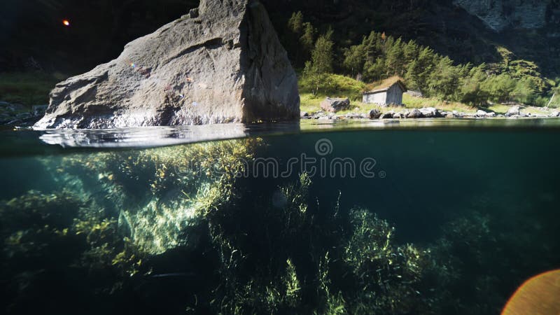 Ein Ober unter dem Schuss des Fjords