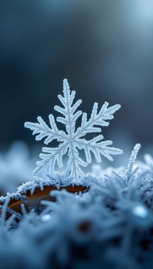 Ein perfekter Macro Snowflake an einem Frostigen Wintertag lizenzfreie abbildung