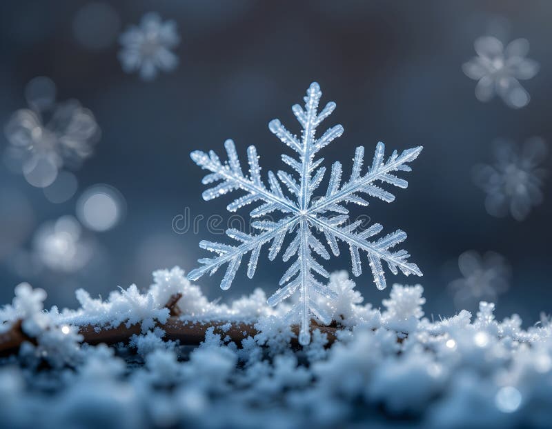 Ein perfekter Macro Snowflake an einem Frostigen Wintertag vektor abbildung