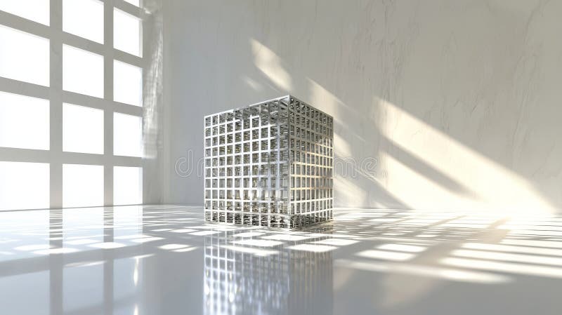 Ein präziser 3D-Wireframe einer Box mit detaillierten Linien und Kanten auf weißem Hintergrund. ai generiert