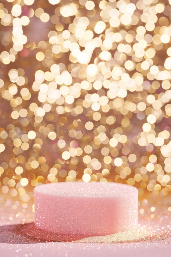 A pink object with glitter on it is placed on a table. The glitter adds a sense of glamour and luxury to the scene AI generated. A pink object with glitter on it is placed on a table. The glitter adds a sense of glamour and luxury to the scene AI generated