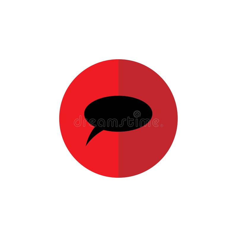 Ein rotes kreisförmiges Symbol mit schwarzen Sprechblasen vektor abbildung